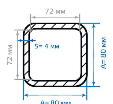 Труба стальная профильная 80х80х4 крашеная