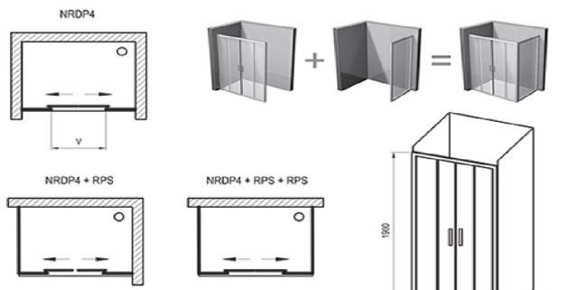 Душевые двери Ravak Рапир RDP4-150