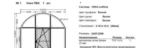 Оконная Арка, пластиковое окно, Veka Softline