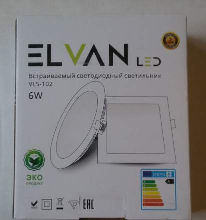 Встраиваемый светильник LED Elvan VLS-102-SQ-6W-NH