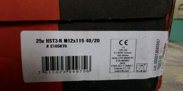 Анкер-шпилька hilti HST3 -R M12 Х 115 40/20