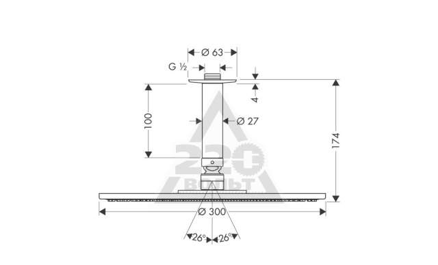 Душ верхний hansgrohe Raindance Air 27494000