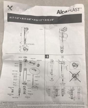 Впускной механизм для унитаза аlcaplast A18 1/2