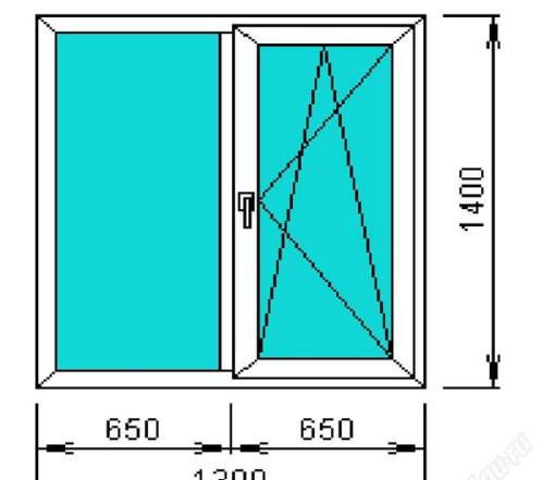 Окно пластиковое двухстворчатое