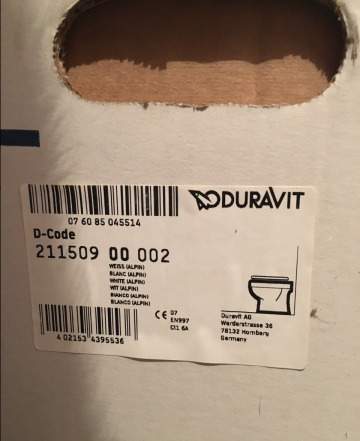 Новый унитаз Duravit+Бачок скрытого монтажа