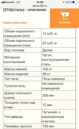 Дровяная печь-камин для бани Везувий Скиф 22 (210)