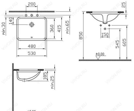 Новые раковины VitrA S50 5339B003-0012