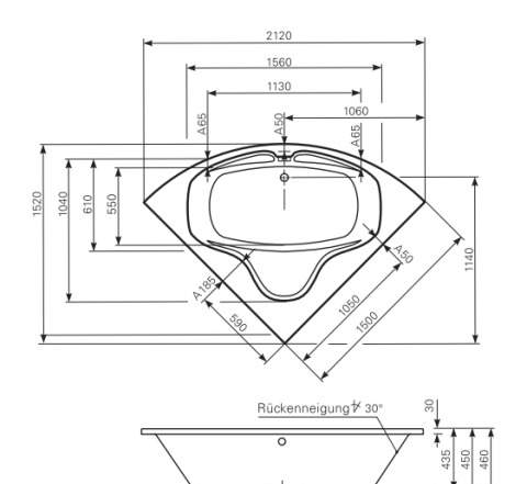 Акриловая ванна 1500х1500 Optica Mauersberger Герм