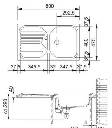 Мойка franke EFG 614+смеситель 740 с душем, беж