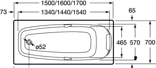 Новая Акриловый ванна Roca Sureste 150x70