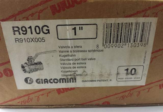 Новый кран шаровый газовый 1 (25) и (40) Giacomin