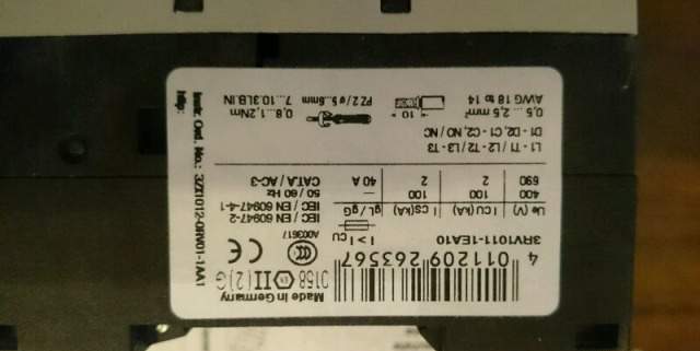 Siemens 3RV1011-1EA10 автоматические выключатели