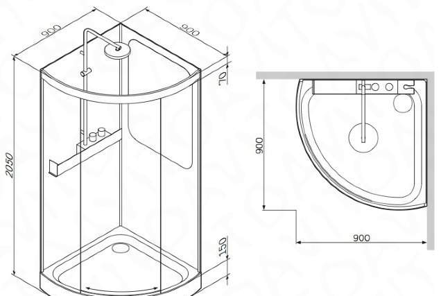 АМ.pm Chic душевая кабина 90x90 W81C-017-090M