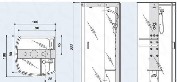 Душевая кабина Jacuzzi Mynima 90 тт 9447-958A