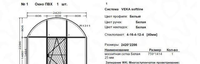 Оконная Арка, пластиковое окно, Veka Softline