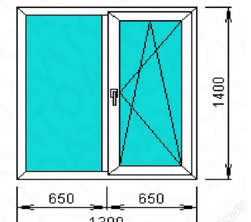 Окно пластиковое двухстворчатое