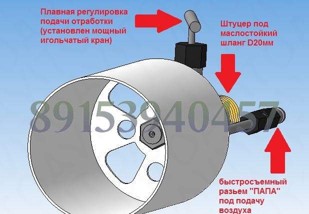 Горелка на отработке для печки, котла, автосервиса