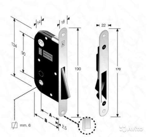 Магнитный итальянский замок Bonaiti