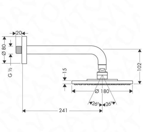 Верхний душ Hansgrohe Raindance 27476000