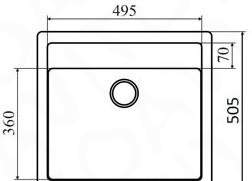 Мойка гранитная lava КУ2 (560 х 505мм)
