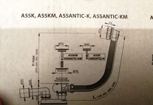 Сифон для ванны автомат AlcaPlast