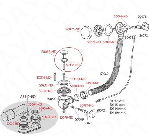 Сифон для ванны автомат AlcaPlast