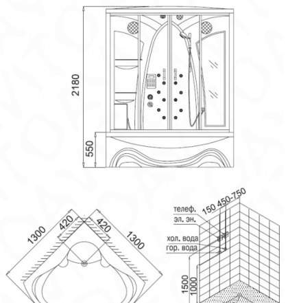 Душевая кабина Мidokean 1102a с парогенератором