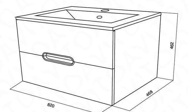 Тумба с раковиной AM.pm Spirit M70FHX0802WG 80 см