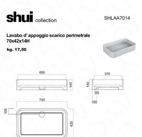 Раковина shui cielo shlaa7014