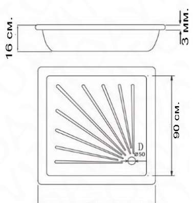 Душевой поддон Practic(Испания) 900х900
