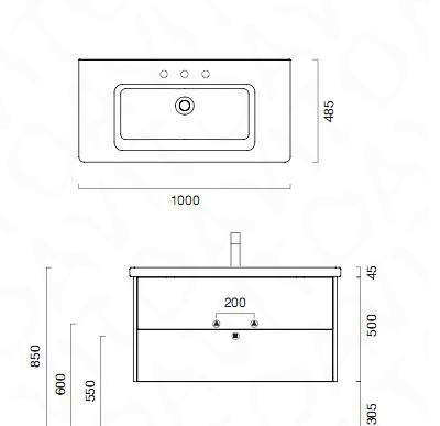 Тумба с раковиной для ванной Berloni Bagno