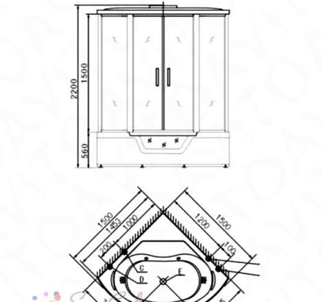 Душевая кабина (бокс ) Appollo Guci -861