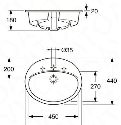 Раковина новая Gustavsberg 7G285301 овальная