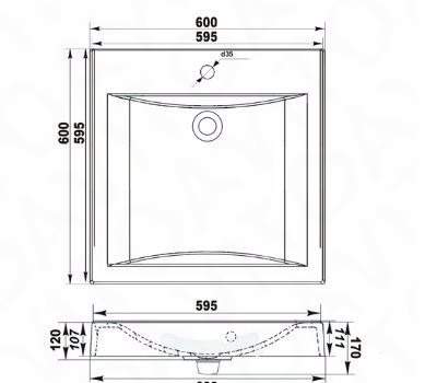 Раковина 60x60 altasan