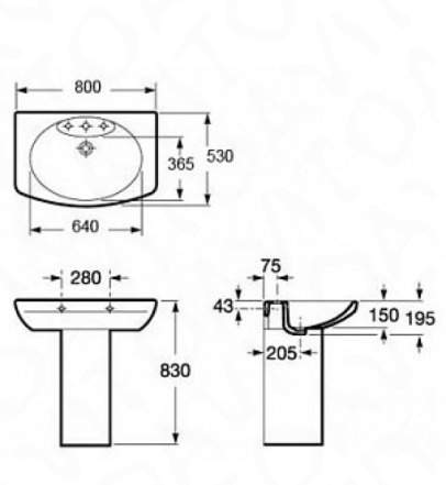 Раковина Roca Dama Senso 80 см торг