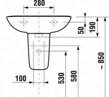 Раковина подвесная Jika Olymp 60x45х19 с полупьеде