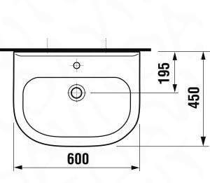 Раковина подвесная Jika Olymp 60x45х19 с полупьеде