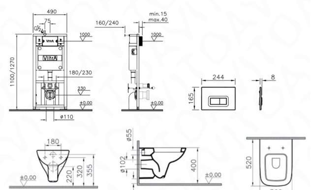 Комплект 4 в 1 Vitra 9812B003-7203