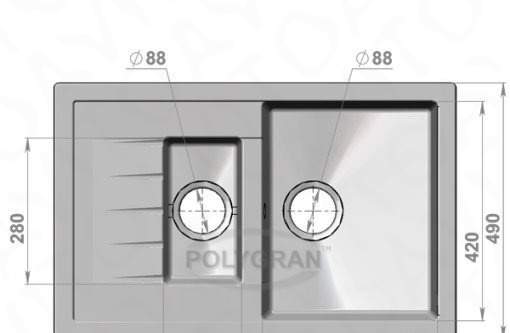 Кухонная мойка из камня polygran F-21 - новая