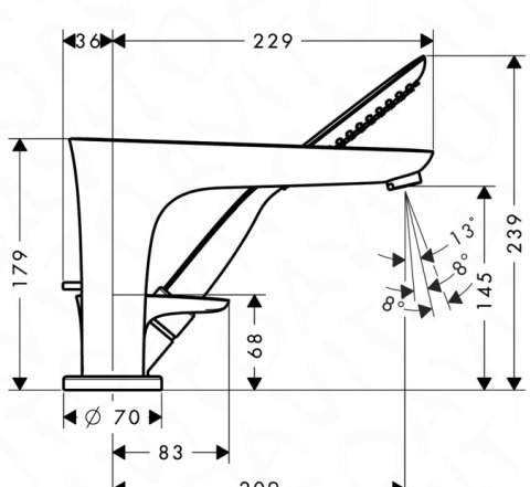 См-ль Hansgrohe PuraVida 15432400 на борт ванны