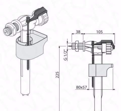 Клапан впускной Alcaplast