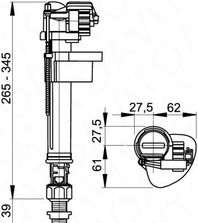 Клапан впускной Alcaplast