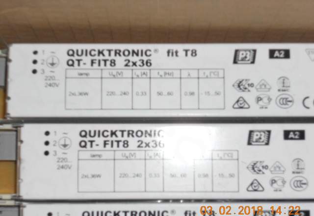Дроссель QT-FIT8 2x36/220-240 электронный для 2-х