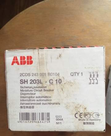 Автоматический выключатель ABB SH203L - C 10