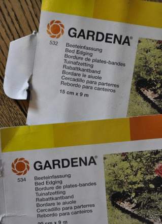 Ограда /бордюр садовый Gardena 15смХ9м+20смХ9м