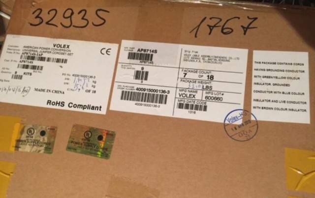 Кабель питания APC power Cord Kit AP8714S C19-C20