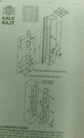 Замок kale kilit 155U(20мм) (никель)