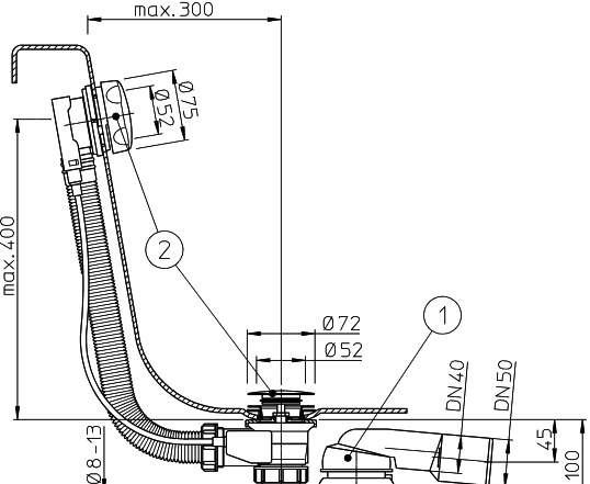 Сифон для ванны HL555N